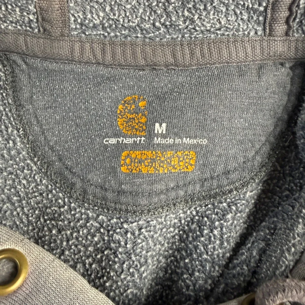 Carhartt Men's Distressed Paint Splatter Graphic Sleeve Hoodie Gray Size Medium
